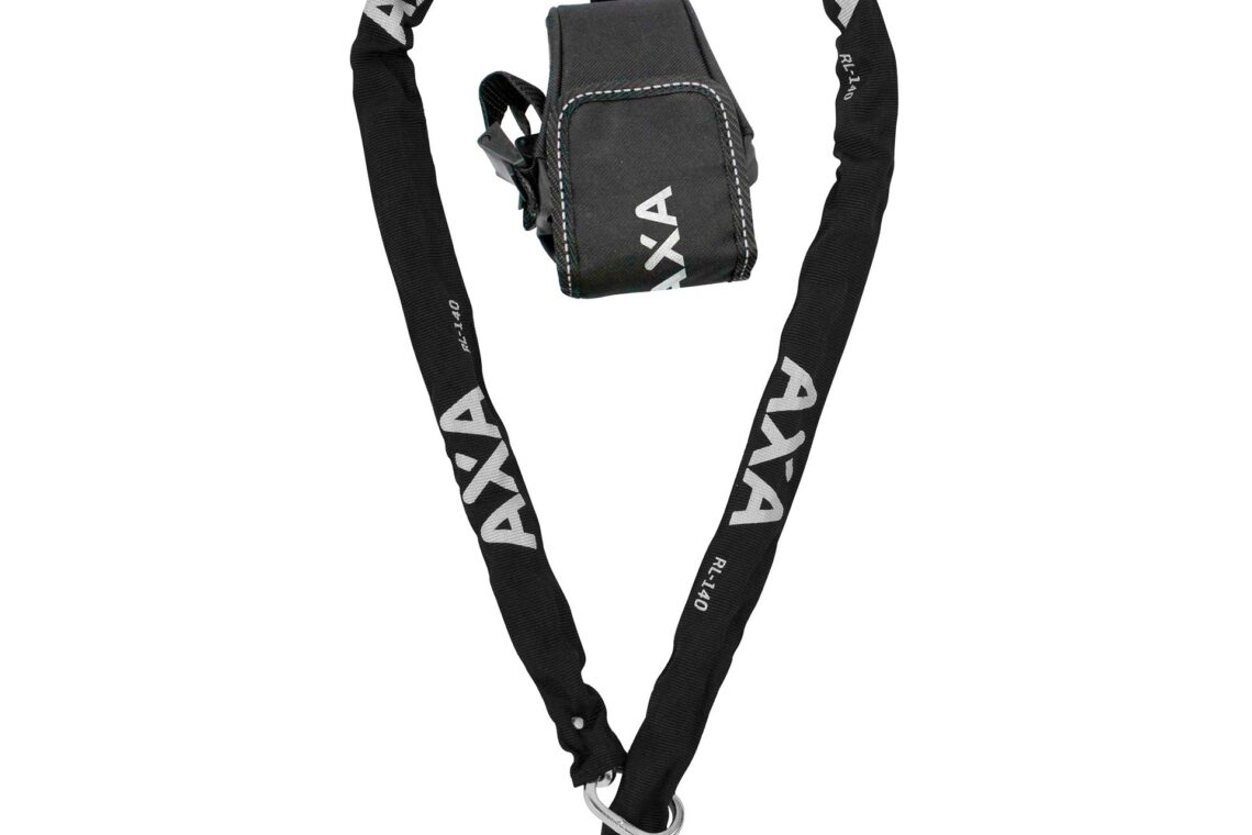 AXA insteek-ketting RLC 140cm met zadeltasje zwart